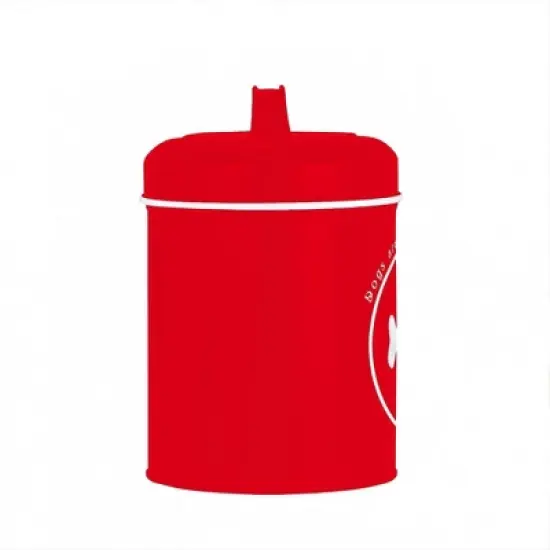 Amici Pet Collection, Red Metal Dog Treat Canister, 64 Oz Storage Tin with Tight-Fitting Lid & Handle - Labeled &ldquo;Dogs Are My Favorite&rdquo; image {2}