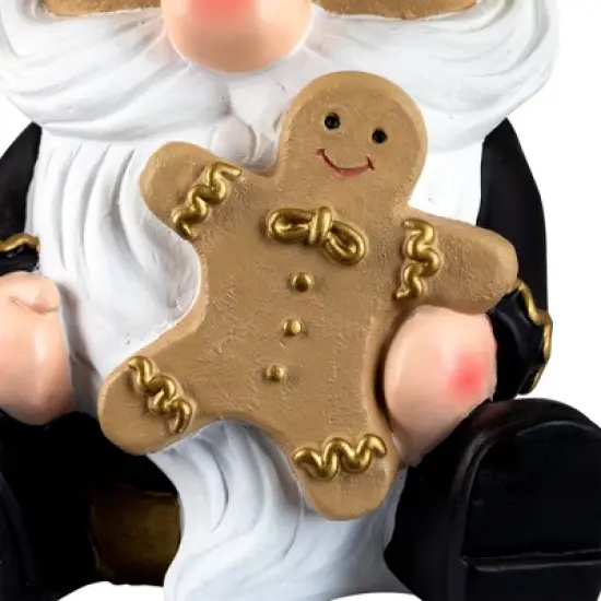 Northlight Gnome Holding Gingerbread Man Cookie Christmas Decoration - 13" - Black image {4}