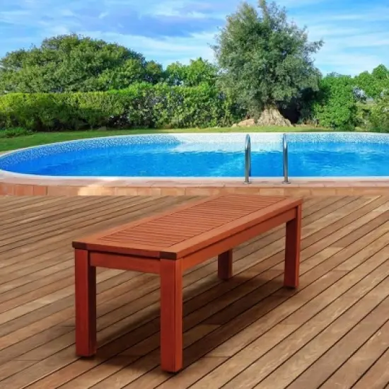 Richfield 5pc Patio Eucalyptus Wood Bench Dining Set - International Home Miami image {3}