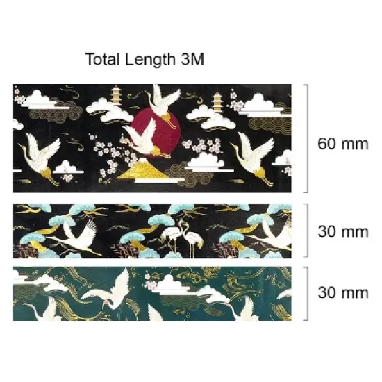 Wrapables Elegant Gold Foil Washi Tape and Sticker Set for Stationery, Diary, Card Making (3 Rolls & 3 Sheets) image {3}