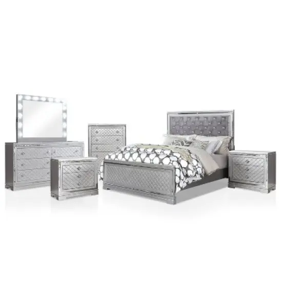 6pc Tenaya Bedroom Set Silver/Gray - HOMES: Inside + Out image {29}