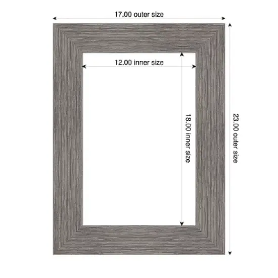 Amanti Art Pinstripe Plank Grey Framed Dry Erase Magnetic Board image {4}