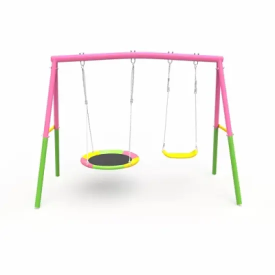 Dexmalle 440lbs Swing Set with Heavy-Duty A-Frame Metal image {3}