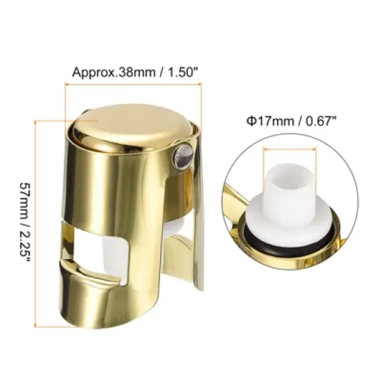 Unique Bargains Reusable Vacuum Stainless Steel Wine Stoppers for Champagne Beer image {1}