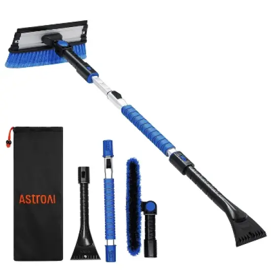 AstroAI 47.2" Ice Scrapers for Car Windshield, 3 in 1 Sturdy Snow Brush with Squeegee, 180&deg; Pivoting Snow Scraper for Car, Truck, SUV image {6}