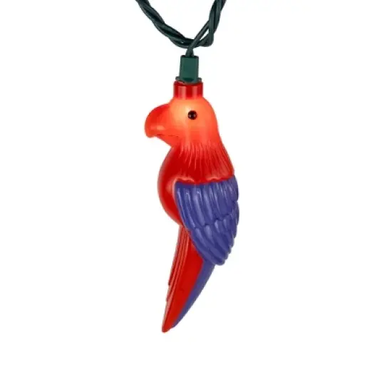 Northlight Parrot Patio Light Set - 6' Green Wire - 10ct image {4}