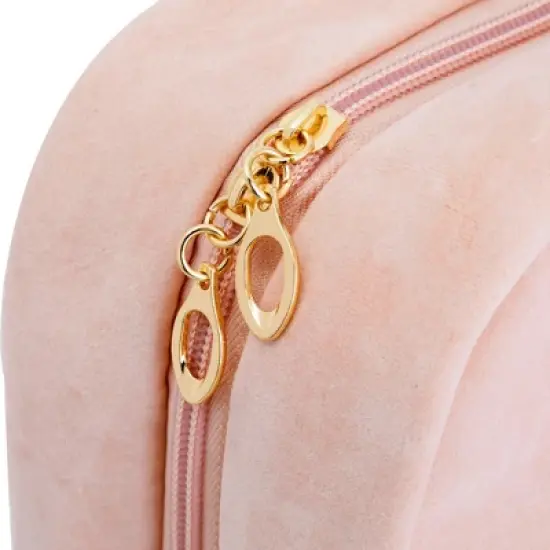 Glamlily Large Pastel Pink Travel Hanging Toiletry Bag with S Hook and Handle, Easy to Clean Polyester Fabric, 12.5 x 4 x 9.5 In image {7}