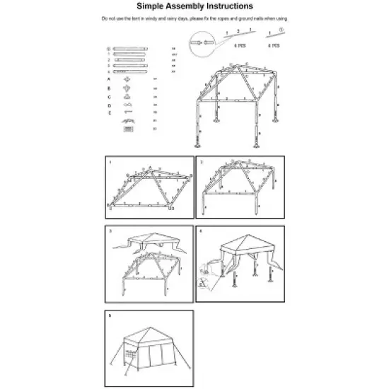 10 ft. x 10 ft. Gazebo Folding Waterproof Event Tent w/ 3 Sides Vent Easy Setup UV Protection Instant Canopy Outdoor Use image {6}