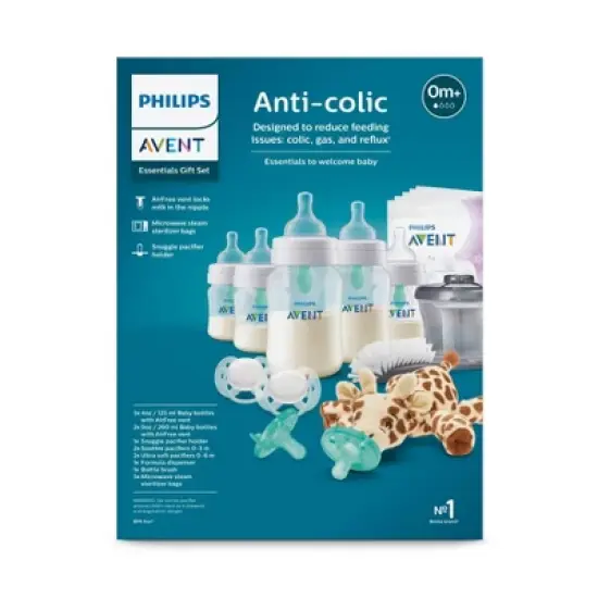 Philips Avent Anti-Colic Baby Bottle with AirFree Vent Essentials Gift Set - 19pc image {1}