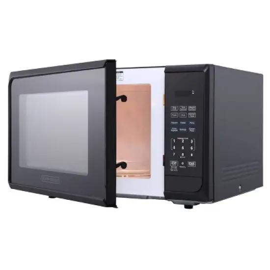 BLACK+DECKER 1.1 cu ft 1000W Microwave Oven - Stainless Steel Black: Countertop, Child Lock, 6 One-Touch Settings image {4}