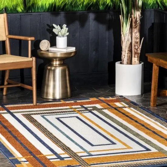 nuLOOM Bennie Transitional Striped Indoor/Outdoor Patio Area Rug image {8}
