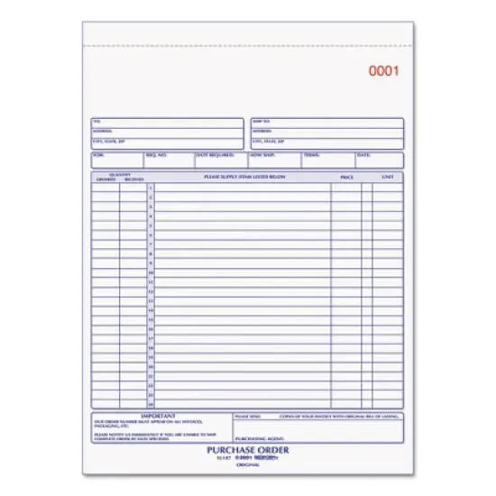 Rediform Purchase Order Book, 17 Lines, Three-Part Carbonless, 8.5 x 11, 50 Forms Total image {4}