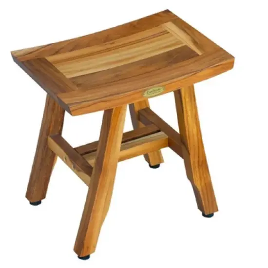 EcoDecors&reg; Satori&reg; 14" Teak Wood Shower Bench in EarthyTeak Finish image {1}