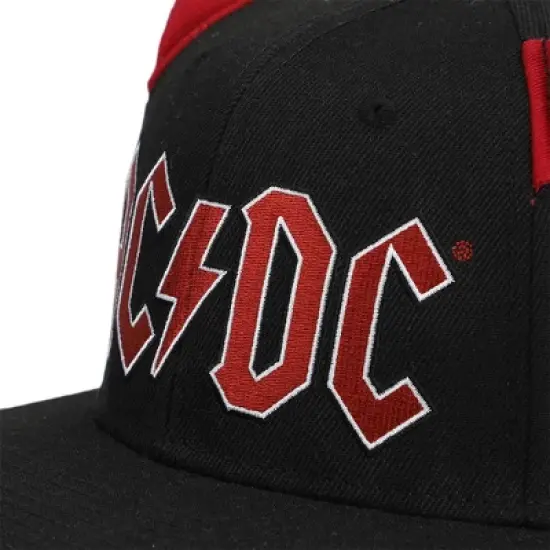 ACDC Embroidered Logo Pre-curved Snapback with 3D Horns image {4}
