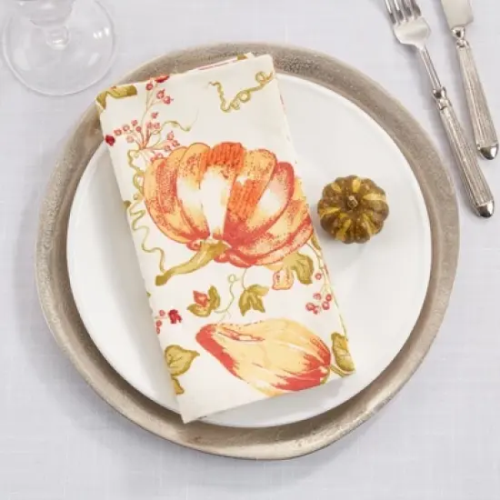 Saro Lifestyle Table Napkins With Pumpkin Design (Set of 4) image {3}