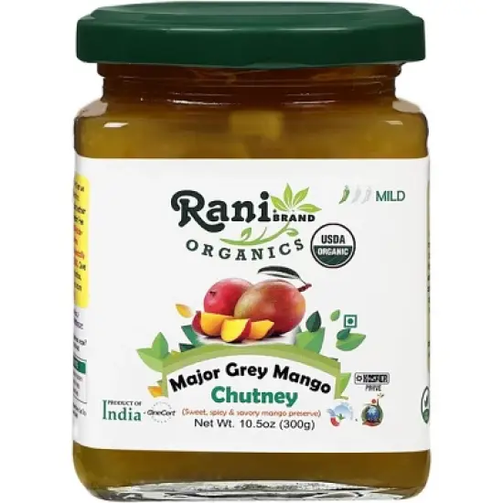 Organic Major Grey Mango Chutney - 10.5oz (300g) - Rani Brand Authentic Indian Products image {7}