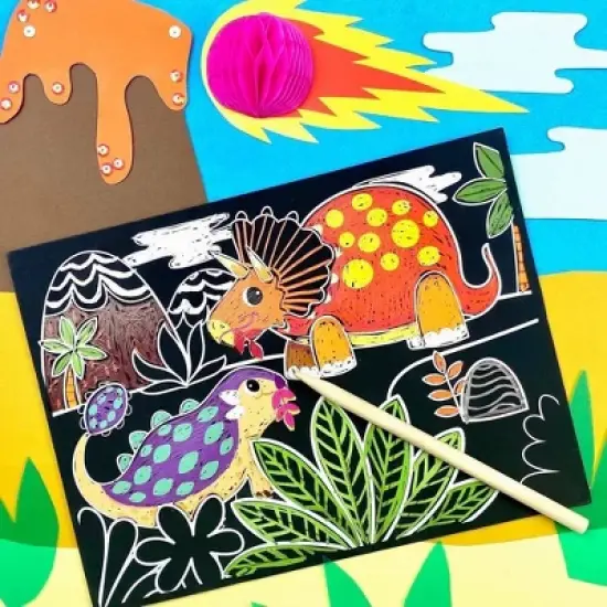 Bright Stripes 2pk Scratch-Tastic Pictures - Pets & Dinos image {2}