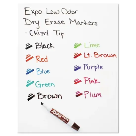 EXPO Low Odor Dry Erase Marker Chisel Tip Blue Dozen 80003 image {5}