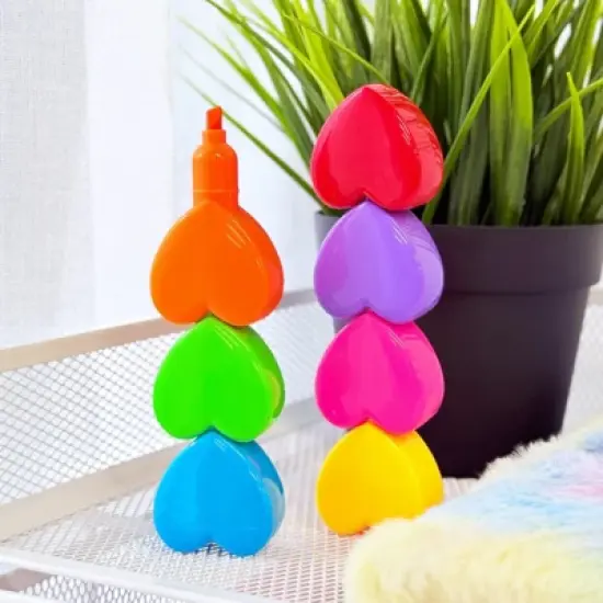 Wrapables Mini Stackable Highlighters, Cute Multi-color Markers, Hearts image {4}