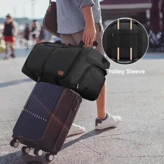 150L Large Waterproof Bag for Men Travel, Extra Large Trave Duffle Bag with Shoe Compartment image {4}