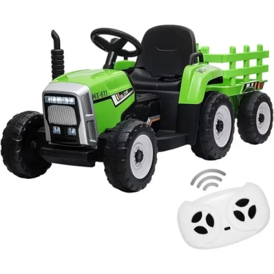 12V 25W Kids Powered Electric Tractor, Toddler Ride On Car w/Remote Control, LED Headlights, Gear Shift, MP3 Player USB Port for Kids 3-6 Years image {8}