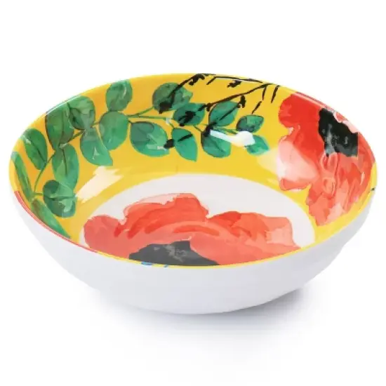 12pc Grace Melamine Dinnerware Set - Elama: Floral Botanical Dishes, Off-White, Service for 4, Dishwasher-Safe image {5}