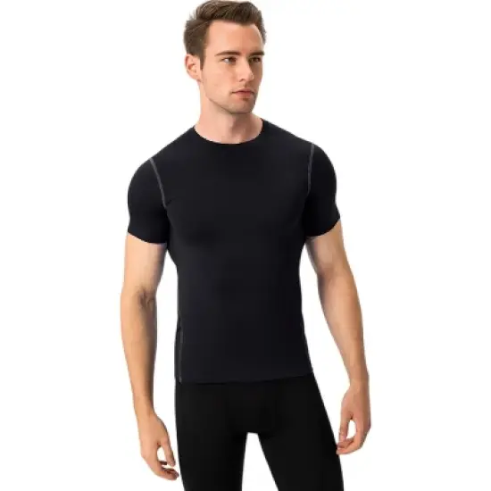Anna-Kaci Active Men's Short Sleeve Compression Shirt with Stretch Fit and Moisture-Wicking Fabric image {1}