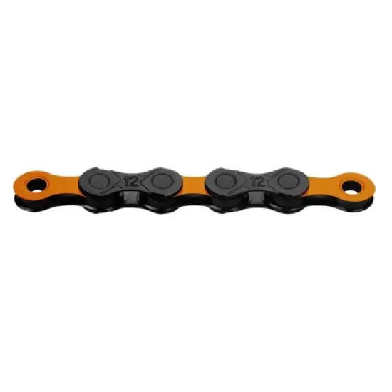 KMC DLC 12 Chain 12-Speed 126 Links Black/Orange Titanium Coated image {1}