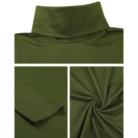 Lars Amadeus Men's Pullover Turtle Neck Long Sleeves Stretchy Slim Fit Tops image {5}