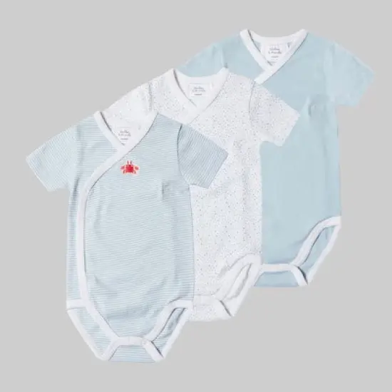 Stellou & Friends Unisex Crossbody Side Snap Onesies - Cotton Bodysuit - 3-pk image {12}