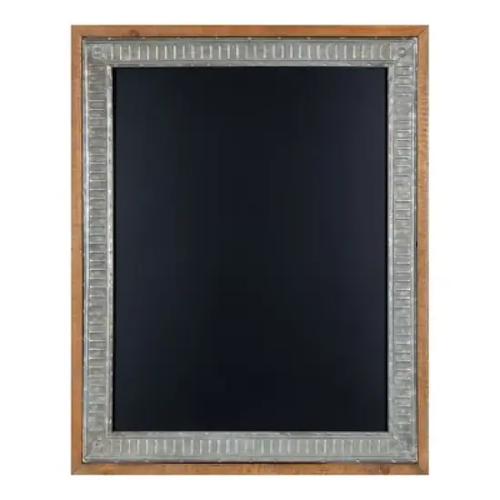 Kate and Laurel Deely Wood and Metal Framed Chalkboard, 24x30, Rustic Brown image {1}