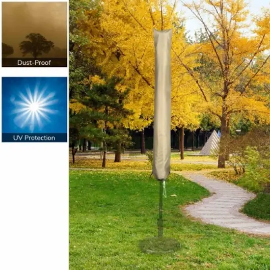 Yescom Outdoor Patio Umbrella Protective Cover Bag Polyester UV Resistance 9 to 13 Ft Brown image {5}