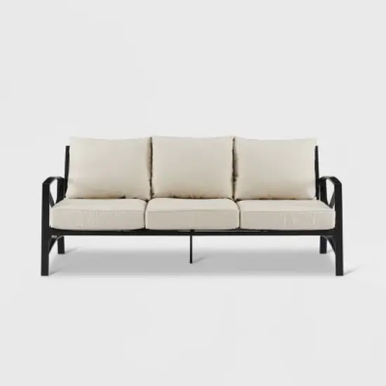 Kaplan Outdoor Metal Sofa Oil Rubbed Bronze with Cushions - Crosley image {2}