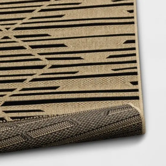 Grace Broken Geometrical Indoor/Outdoor Rug Black/Tan - Project 62&trade; image {2}