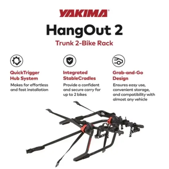 Yakima HangOut Car Trunk Compact Foldable Mount Rack Carrier image {1}