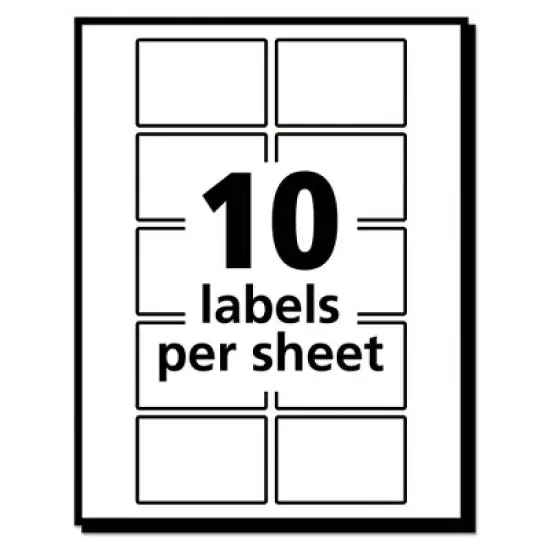 Avery Removable Multi-Use Labels, Inkjet/Laser Printers, 1 x 1.5, White, 10/Sheet, 50 Sheets/Pack, (5434) image {4}