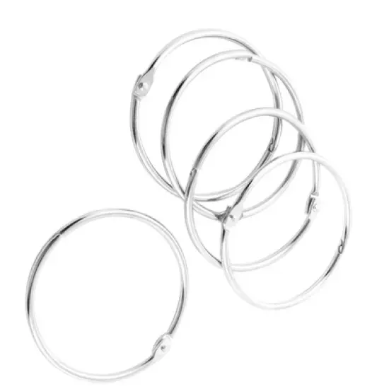 Unique Bargains 3.3" Looseleaf Staple Binder Rings for Scrapbooking Book 5 Pcs Silver Tone image {2}