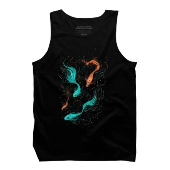 Men's Design By Humans Neon Float By StevenToang Tank Top image {4}
