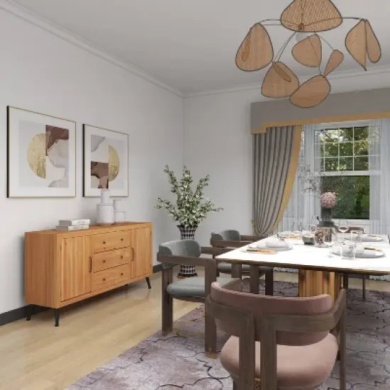 Modern Wood Sideboard Buffet Light Brown - Olivia & May image {12}