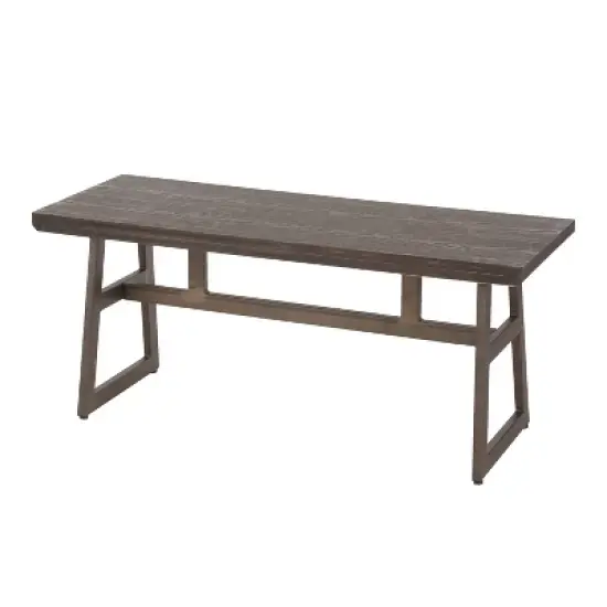 Geo Industrial Bench Antique Espresso Brown - Lumisource image {2}