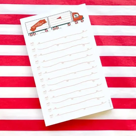 The North Pole Inc 5" x 8" Winter Lined Notepad by Ramus & Co (50 Heavyweight Tear-Off Sheets) image {1}