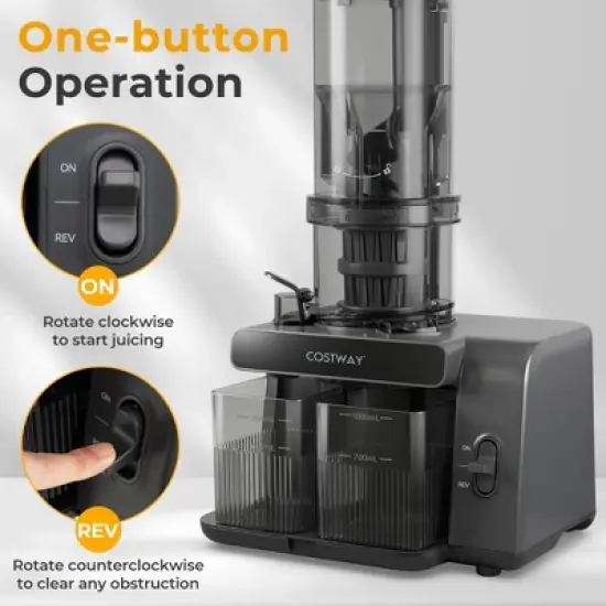 Costway Cold Press Juicer Machine Professional Slow Masticating Juicer with Reverse Button image {5}