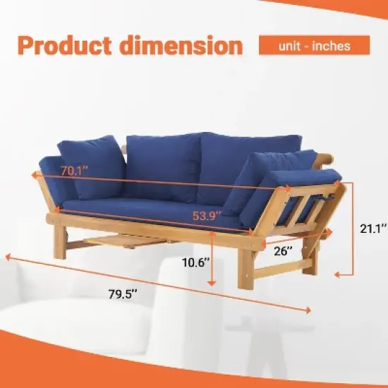 BestMassage Outdoor Couch Patio Daybed Sofa image {6}