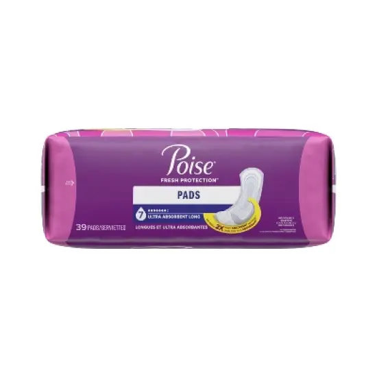 Poise Incontinence Pads & Postpartum Incontinence Pads  - 7 Drop - Ultra Absorbency - Long - 39ct image {9}