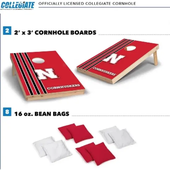 NCAA Nebraska Cornhuskers 2'x3' Wood Cornhole Set image {1}