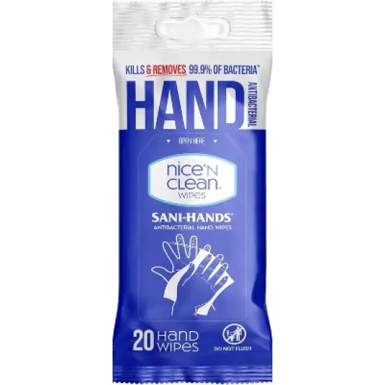 Nice N Clean - Hand Wipes Travel Pack's 20 Ct image {5}