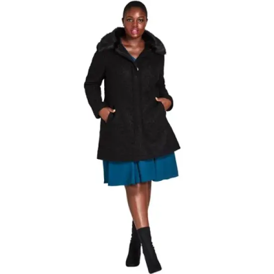 Women's Plus Size Sweet Dreams Coat - Black |  CITY CHIC image {7}
