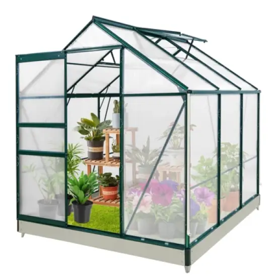 EAGLE PEAK Polycarbonate Aluminum Green House for Backyard Garden image {11}