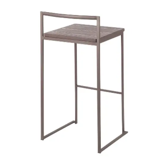 Set of 2 Fuji Industrial Stackable Barstools - LumiSource image {3}