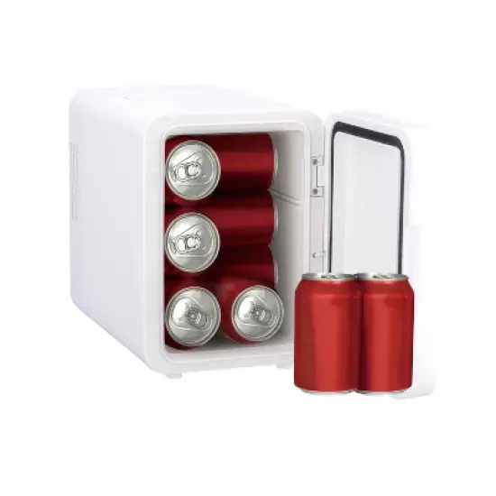 Frigidaire Gallery 9 Can Beauty Lighted Mirror Fridge - White: Countertop Beverage Refrigerator, Thermoelectric Cooling image {8}